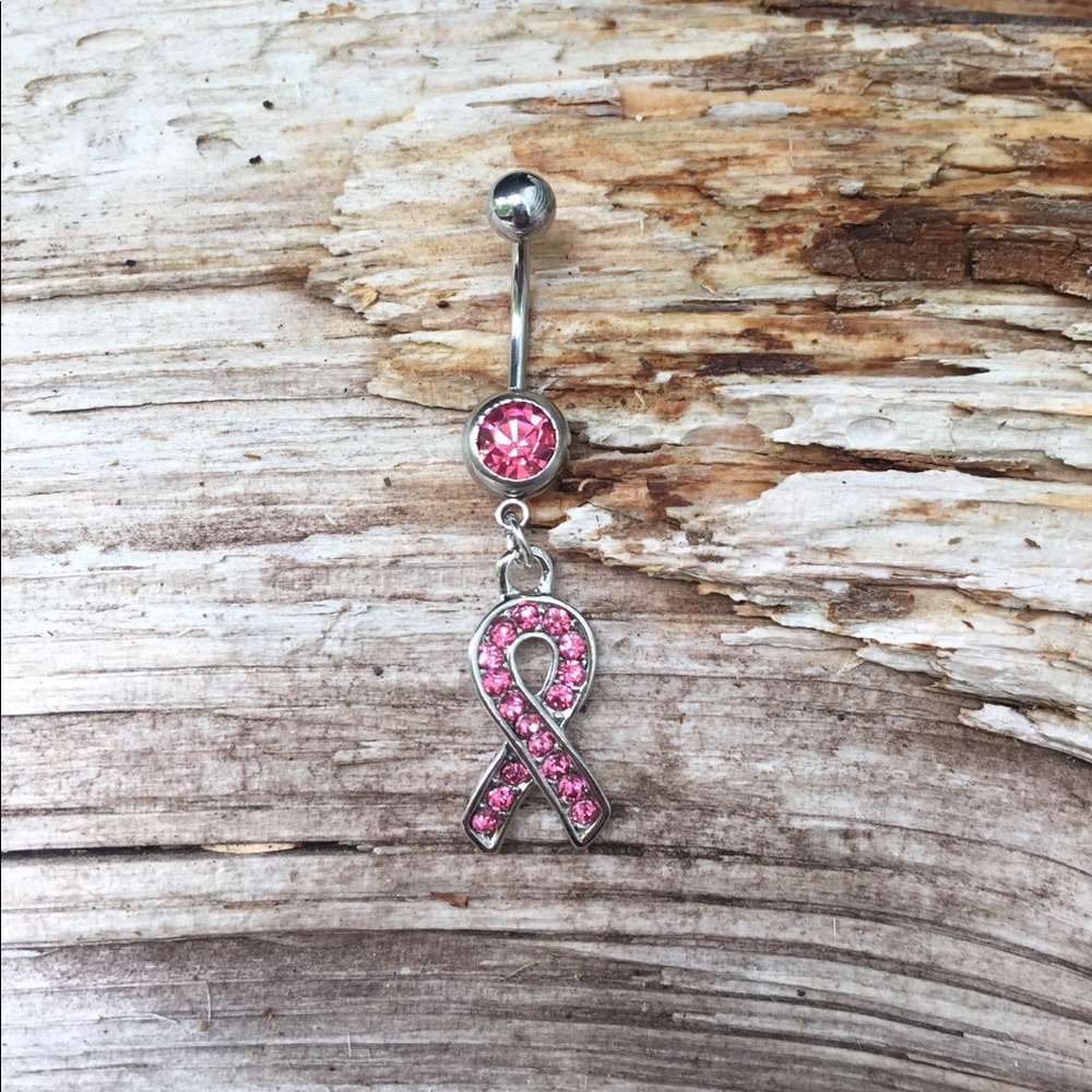 Breast Cancer Awareness Belly Button Ring